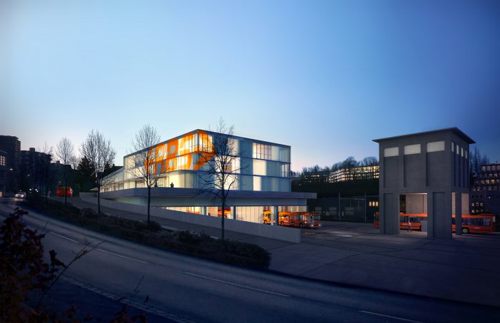 Architekturvisualisierung, Projektwettbewerb "Neubau Buszentrum RBS und Unterstation BKW Ittigen"